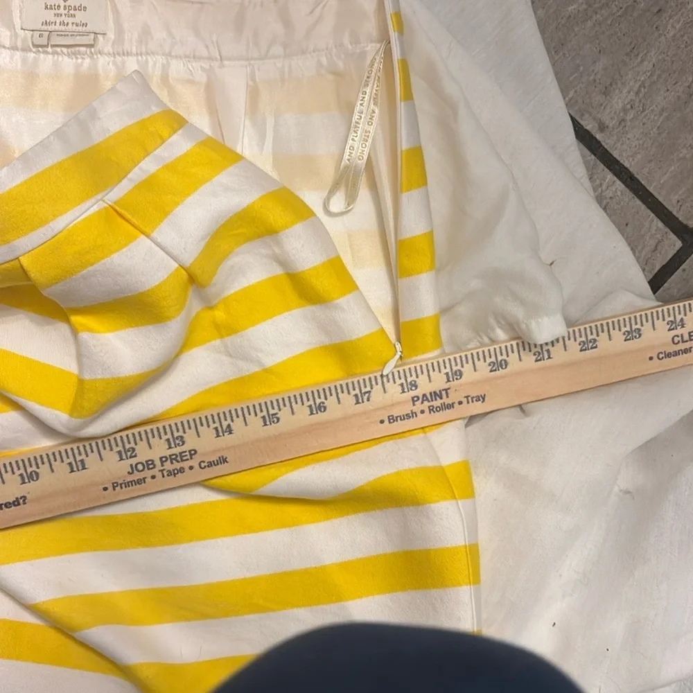 Kate Spade Striped Yellow and White Women's Skirt Sz 6